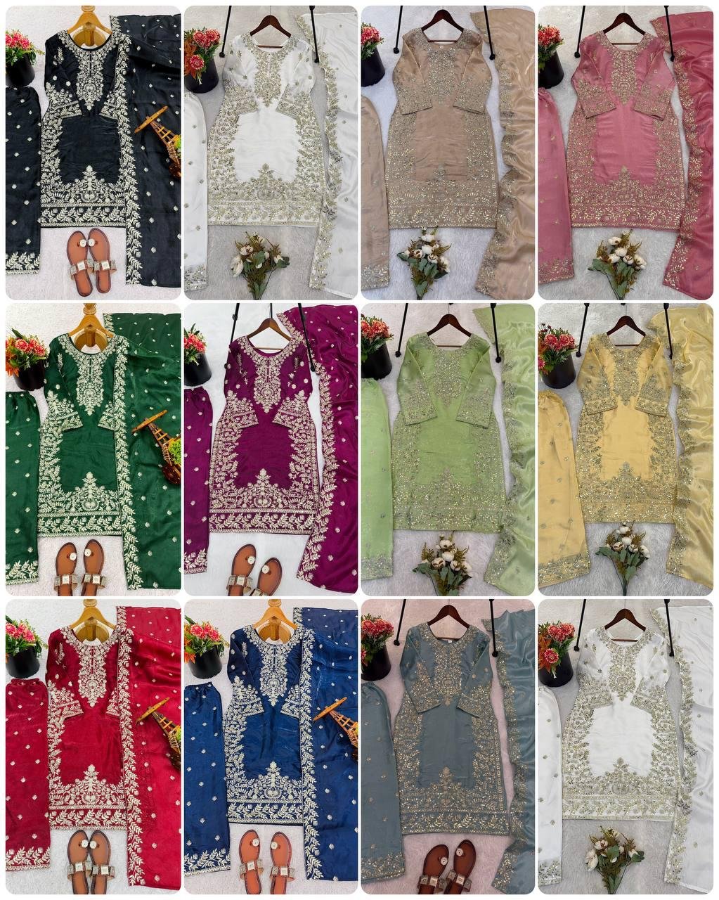 Roman Fabric Suit Set Multicolor